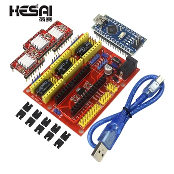 3DV4 CNC Shield V4 Engraving Machine + Nano 3.0 with USB+ A4988 Reprap Stepper Drivers for arduino Diy Kit
3DV4 CNC Shield V4 Engraving Machine + Nano 3.0 with USB+ A4988 Reprap Stepper Drivers for arduino Diy Kit