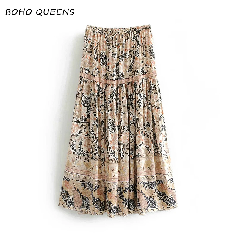 Vintage chic fashion Hippie women beach Bohemian purple floral print skirt High Elastic Waist A-Line Boho Maxi Skirt Femme
Vintage chic fashion Hippie women beach Bohemian purple floral print skirt High Elastic Waist A-Line Boho Maxi Skirt Femme