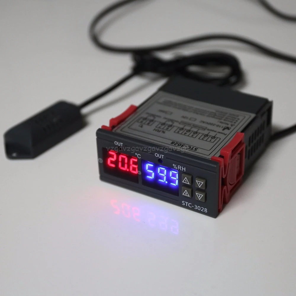 AC-10A Digital Temperature & Humidity Controller Duble Display AC 110V 220V DC 12V 24V 10A for Incubator Breeding Greenhouse
AC-10A Digital Temperature & Humidity Controller Duble Display AC 110V 220V DC 12V 24V 10A for Incubator Breeding Greenhouse