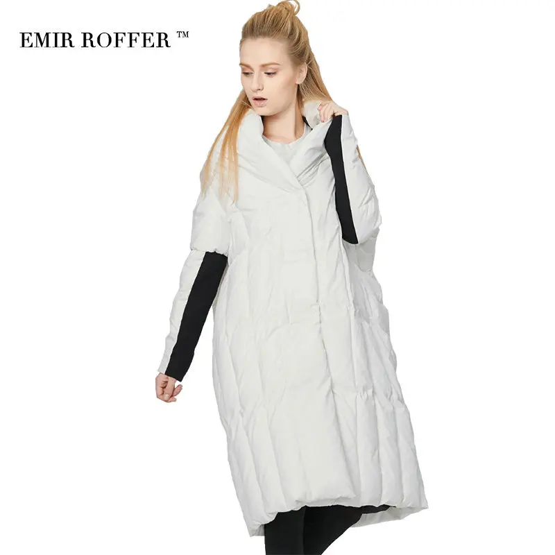 EMIR ROFFER 2018 итальянский модный женский пуховик зимний большой размер Белый утиный
