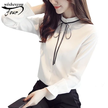 2018 Autumn new long-sleeved bow stand neck chiffon women blouses casual office lady shirt women clothing top blusas C870 30
2018 Autumn new long-sleeved bow stand neck chiffon women blouses casual office lady shirt women clothing top blusas C870 30