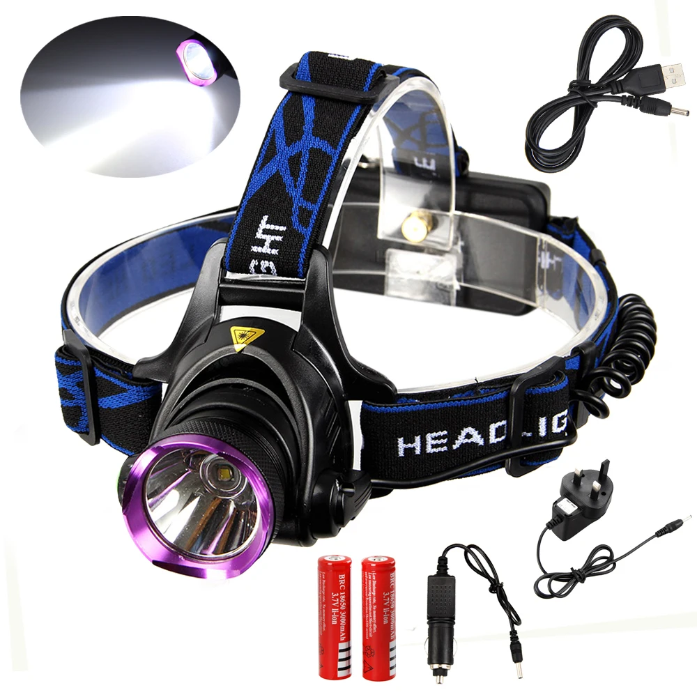 LED Headlamp 10000Lm XM-L T6 Head Flashlight Torch Rechargeable Forehead Fishing Headlight Torch+Car/AC/Charger+USB Cable 
LED Headlamp 10000Lm XM-L T6 Head Flashlight Torch Rechargeable Forehead Fishing Headlight Torch+Car/AC/Charger+USB Cable