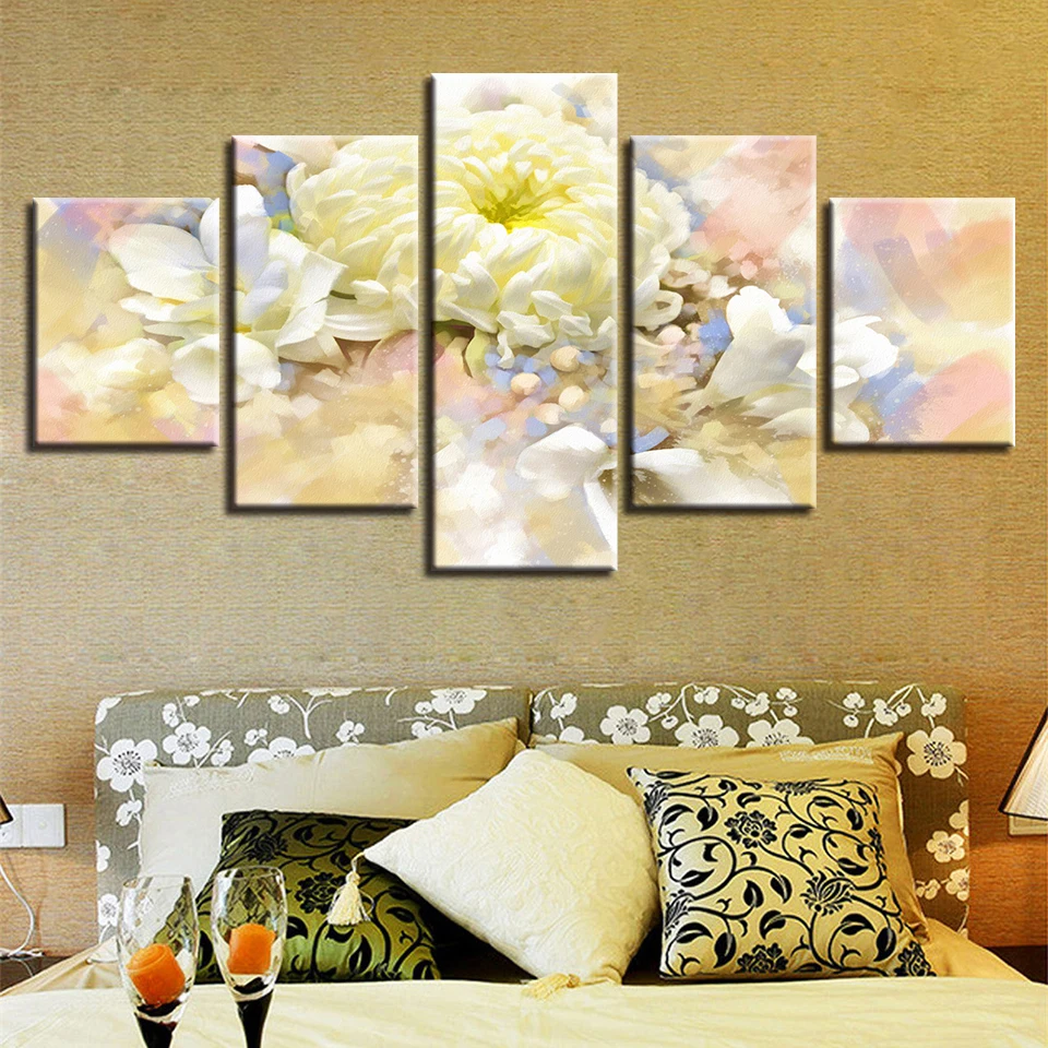 Framework Paintings Art Decoration Living Room Wall 5 Pieces HD Printing Beautiful White Flower Canvas Pictures Modular Posters
Framework Paintings Art Decoration Living Room Wall 5 Pieces HD Printing Beautiful White Flower Canvas Pictures Modular Posters