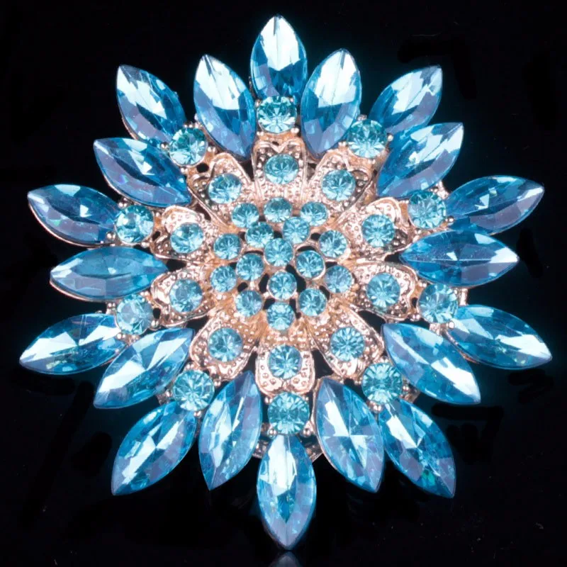 Multi Color Cute Crystal Flower Rhinestone Brooches For Women Fashion Female Party Jewelry Brooches 630022