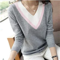 2017-Women-Casual-Pullover-Lady-Solid-Sweater-V-neck-Long-Sleeve
