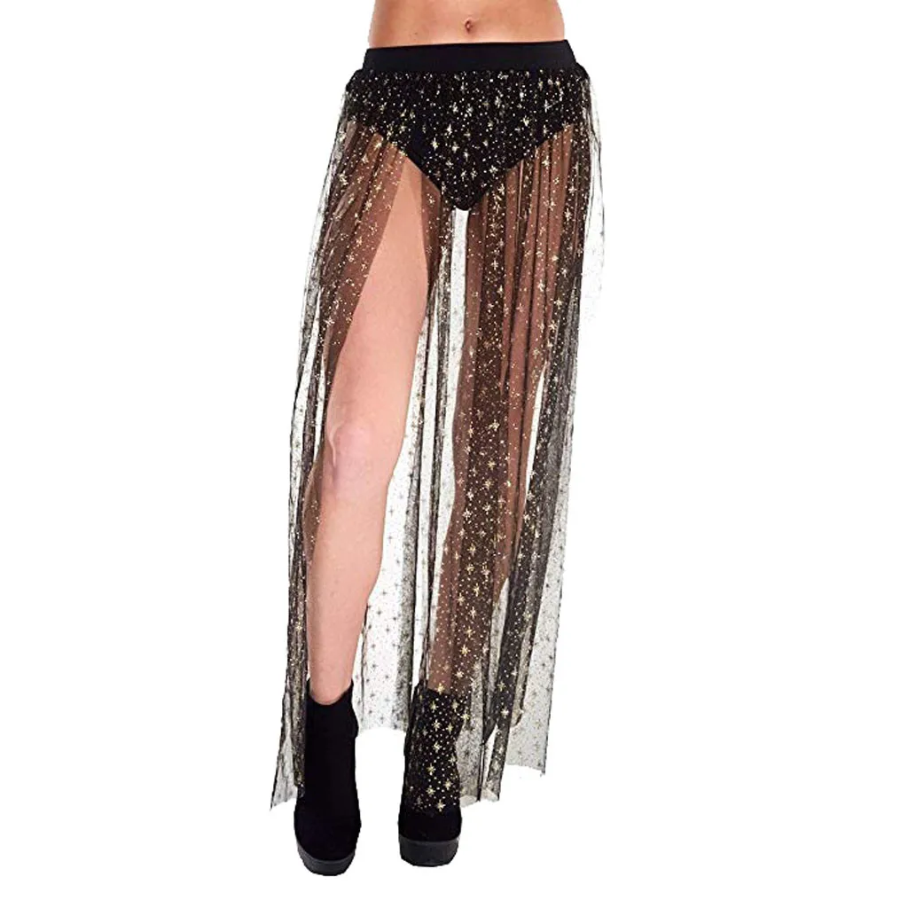 Elastic Waist Sheer Mesh star Long Side Slit Maxi Sexy Beach Skirt Women Fashion Summer casual skirt spodnica plisowana 4yl
Elastic Waist Sheer Mesh star Long Side Slit Maxi Sexy Beach Skirt Women Fashion Summer casual skirt spodnica plisowana 4yl