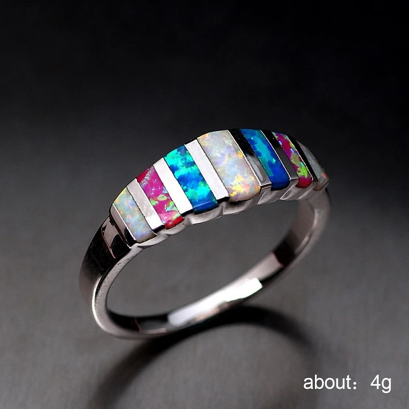 New Fashion Geometric Colored Opal Stone Female Ring Personalized Lady Temperament Engagement Rings Femme Wholesale Lots In Bulk
New Fashion Geometric Colored Opal Stone Female Ring Personalized Lady Temperament Engagement Rings Femme Wholesale Lots In Bulk