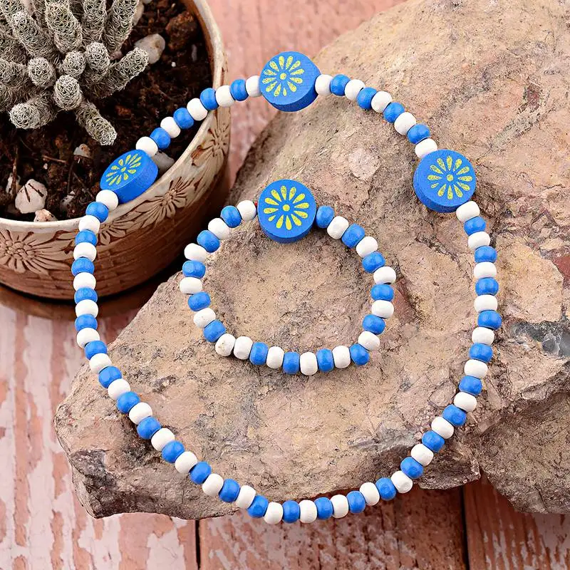 TopHanqi 1Set Girls Jewelry Sets Blue Wooden Lovely Round Shape Beads Necklace And Bracelet For Children's Birthday Party Gift
TopHanqi 1Set Girls Jewelry Sets Blue Wooden Lovely Round Shape Beads Necklace And Bracelet For Children's Birthday Party Gift