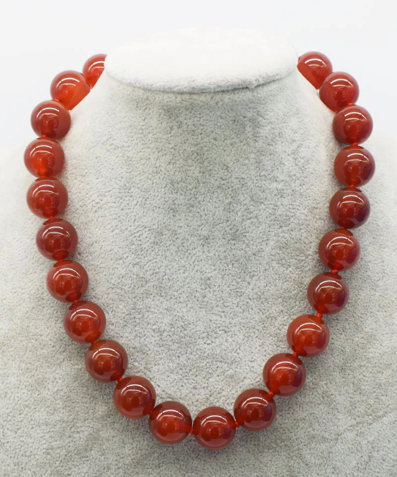 

red Agate round 12/14/16mm necklace 18inch FPPJ wholesale beads nature