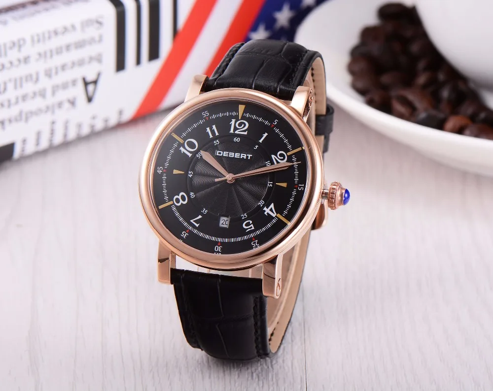 44mm Debertmechanical rose gold case black Dial Automatic mens watch automatic (self-winding)
44mm Debertmechanical rose gold case black Dial Automatic mens watch automatic (self-winding)