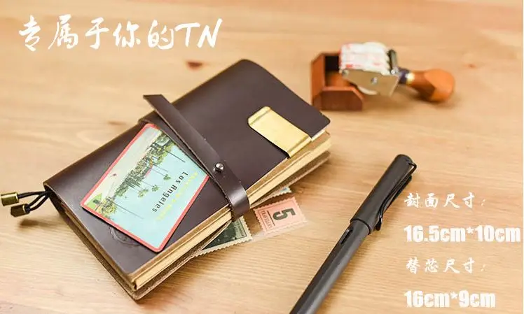 Image New style genuine leather notebook  vintage travel notebook pure handmade free imprint daily notebook RU BZ