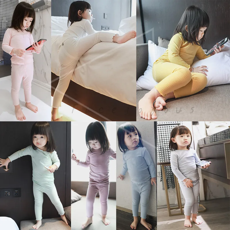 Children's Pajamas Clothing Sets Girls Solid Color 2 Piece Set Toddler Girl 100% Cotton Clothes Suits For Baby Girl Outfits 
Children's Pajamas Clothing Sets Girls Solid Color 2 Piece Set Toddler Girl 100% Cotton Clothes Suits For Baby Girl Outfits