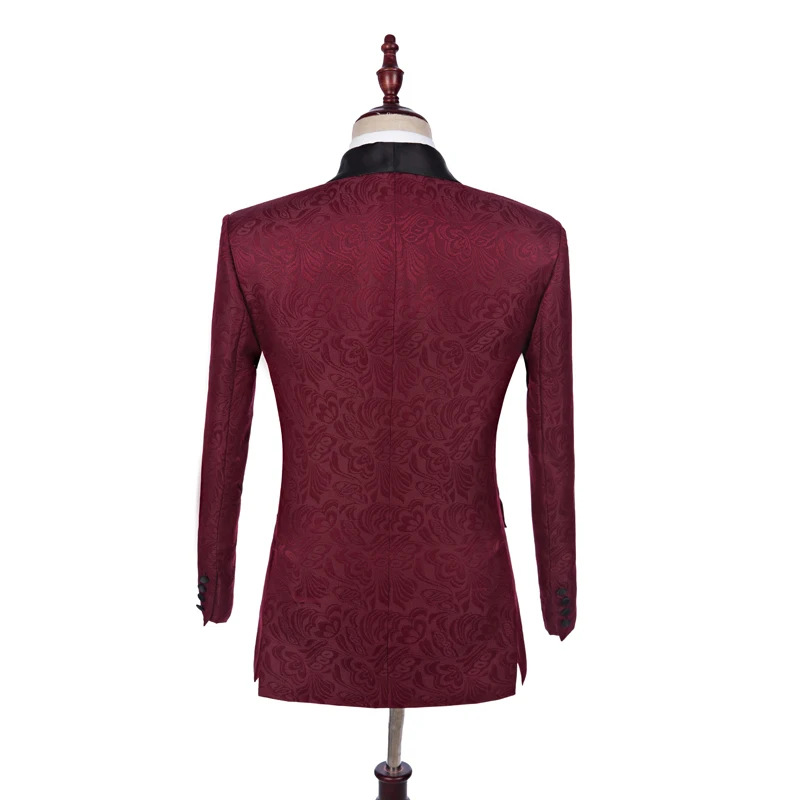 Custom Made Burgundy Pattern Floral Wedding Suits for Men Black Satin Shawl Lapel Groomsmen Jacket Groom Tuxedo Blazers 2 Piece
Custom Made Burgundy Pattern Floral Wedding Suits for Men Black Satin Shawl Lapel Groomsmen Jacket Groom Tuxedo Blazers 2 Piece