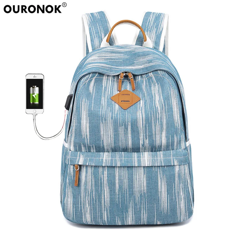 OURONOK Canvas Double Shoulder Bag 2018 Women&Men Shoulder bag Fashion Backpacks with USB Charging Port Student Trendy Bags
OURONOK Canvas Double Shoulder Bag 2018 Women&Men Shoulder bag Fashion Backpacks with USB Charging Port Student Trendy Bags