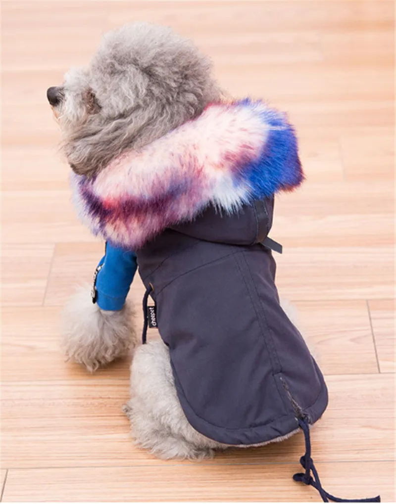 Luxury Fur Collar Style Pet Dogs Winter Coat Popular Dogs Cotton Clothing New Coat For Dogs Winter181212-64