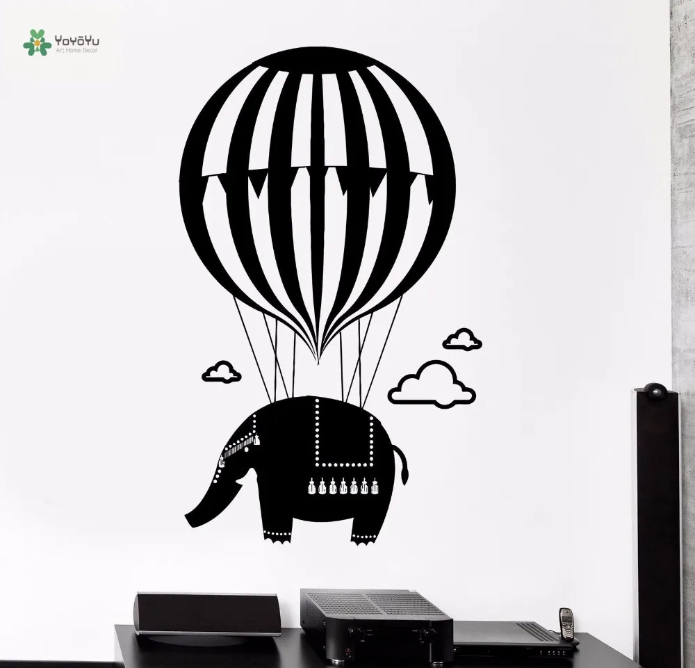 YOYOYU виниловая наклейка на стену слон летающий шар животные сделай сам детская