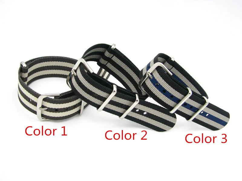 20mm Black Gray Brown Luxury Nylon Watch Band Polished Gold Silver Pin Buckle Stainless Steel Loop For Rolex Omega Nato Tudor
20mm Black Gray Brown Luxury Nylon Watch Band Polished Gold Silver Pin Buckle Stainless Steel Loop For Rolex Omega Nato Tudor