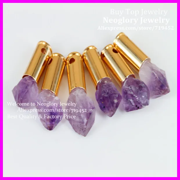 10PCS Natural Raw Rough Purple Gems Stone Point Bullet Pendant Casing Druzy Crystal Quartz Pendant
10PCS Natural Raw Rough Purple Gems Stone Point Bullet Pendant Casing Druzy Crystal Quartz Pendant