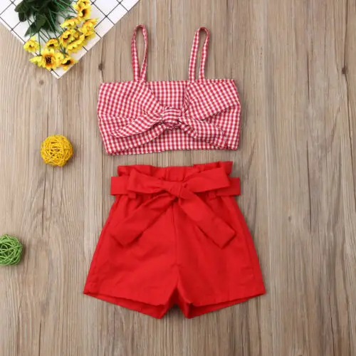 Infant Kids Baby Girls Summer Red Bowknot Crop Tops Pants Shorts Outfit Set Girls Clothes Set
Infant Kids Baby Girls Summer Red Bowknot Crop Tops Pants Shorts Outfit Set Girls Clothes Set