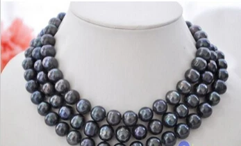 xiuli 001836 AA++ 48" 11-12mm black round Freshwater cultured pearl necklace 14KGP
xiuli 001836 AA++ 48" 11-12mm black round Freshwater cultured pearl necklace 14KGP
