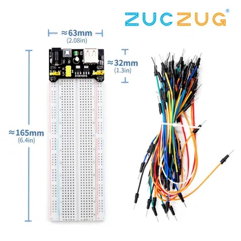 3.3V/5V MB102 Breadboard power module+MB-102 830 points Solderless Prototype Bread board kit +65 Flexible jumper wires
3.3V/5V MB102 Breadboard power module+MB-102 830 points Solderless Prototype Bread board kit +65 Flexible jumper wires