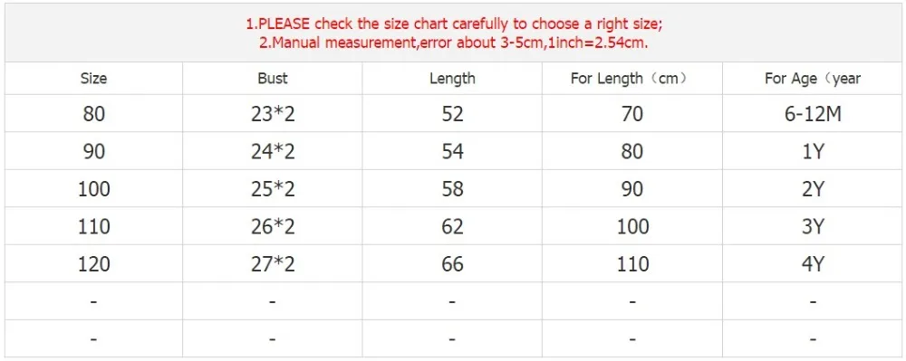 SIZE CHART