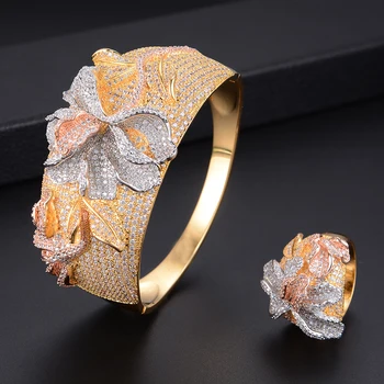 missvikki Paved Cubic Zirconia Blooming Flowers Trendy Wide Bangle Ring Jewelry Set Charms Christmas Gifts Femme Accessories
missvikki Paved Cubic Zirconia Blooming Flowers Trendy Wide Bangle Ring Jewelry Set Charms Christmas Gifts Femme Accessories