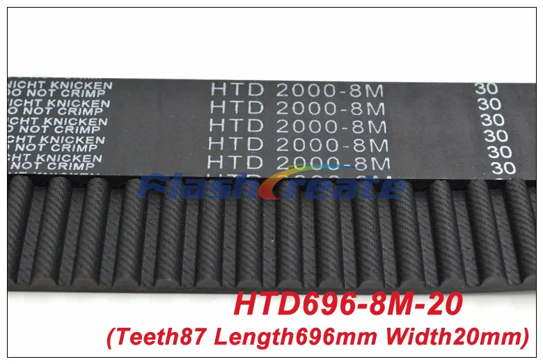 2pcs HTD8M Belt 696 8M 20 Teeth=87 Length=696mm Width=20mm 8M Timing Belt Rubber Closed-Loop Belt 696-8M S8M Timing Pulley
2pcs HTD8M Belt 696 8M 20 Teeth=87 Length=696mm Width=20mm 8M Timing Belt Rubber Closed-Loop Belt 696-8M S8M Timing Pulley