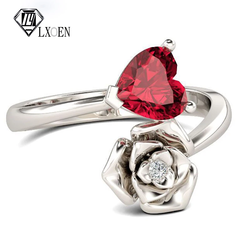 Classic Personality Rose Flower Gothic Wedding Rings for Women with Red Heart Zircon Engagement Ring Gift Jewelry Anillos
Classic Personality Rose Flower Gothic Wedding Rings for Women with Red Heart Zircon Engagement Ring Gift Jewelry Anillos