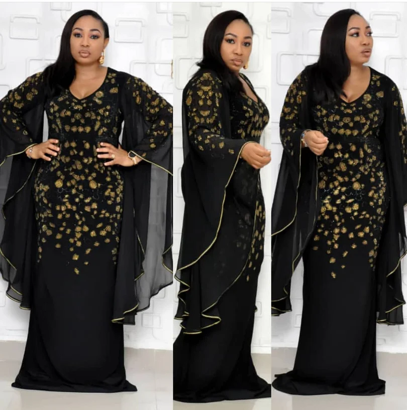 African Dresses for Women Dashiki African Clothes Bazin Broder Riche Sexy Slim Ruffle Sleeve Robe Evening Long Dress
African Dresses for Women Dashiki African Clothes Bazin Broder Riche Sexy Slim Ruffle Sleeve Robe Evening Long Dress