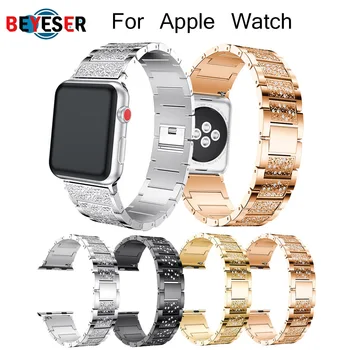 Luxury Steel Metal Strap for Apple Watch Band 38mm 42mm 40mm 44mm Wristband Rhinestones Strap for I watch 5 4 3 2 1 Accessories
Luxury Steel Metal Strap for Apple Watch Band 38mm 42mm 40mm 44mm Wristband Rhinestones Strap for I watch 5 4 3 2 1 Accessories