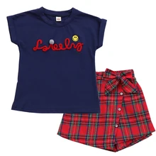 Kids Outfits Cotton Letters T-shirts For Girls Elastic Waist Plaid Shorts 2018 Summer Girls Clothing Sets 2 3 4 6 8 10 12 Years
Kids Outfits Cotton Letters T-shirts For Girls Elastic Waist Plaid Shorts 2018 Summer Girls Clothing Sets 2 3 4 6 8 10 12 Years