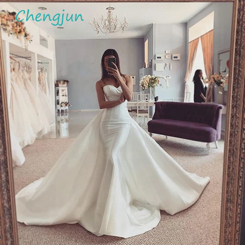 Chengjun 2019 Newest Sweetheart Taffeta Detachable Train Mermaid Simple Wedding Dress
Chengjun 2019 Newest Sweetheart Taffeta Detachable Train Mermaid Simple Wedding Dress