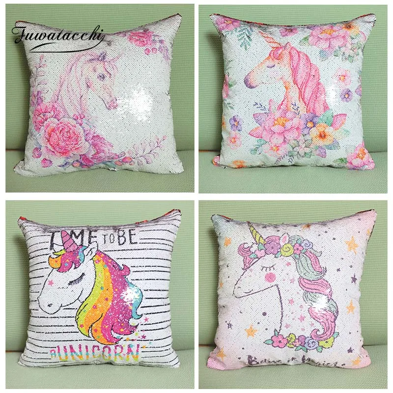 Fuwatacchi Cute Pink Unicorn Mermaid Sequins Cushion Cover Reversible Color Changing Pillowcase For Sofa Decor Pillowcases 45X45
Fuwatacchi Cute Pink Unicorn Mermaid Sequins Cushion Cover Reversible Color Changing Pillowcase For Sofa Decor Pillowcases 45X45