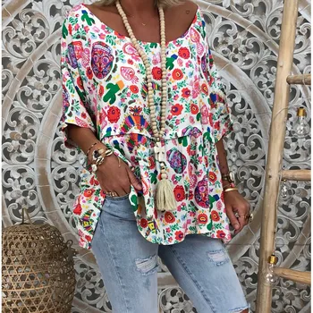 Women Tops Blouses Elegant Vintage Floral Printed Summer Boho Beach Shirts Plus Size 5xl Blusas Mujer 2019 Loose Shirt Female
Women Tops Blouses Elegant Vintage Floral Printed Summer Boho Beach Shirts Plus Size 5xl Blusas Mujer 2019 Loose Shirt Female