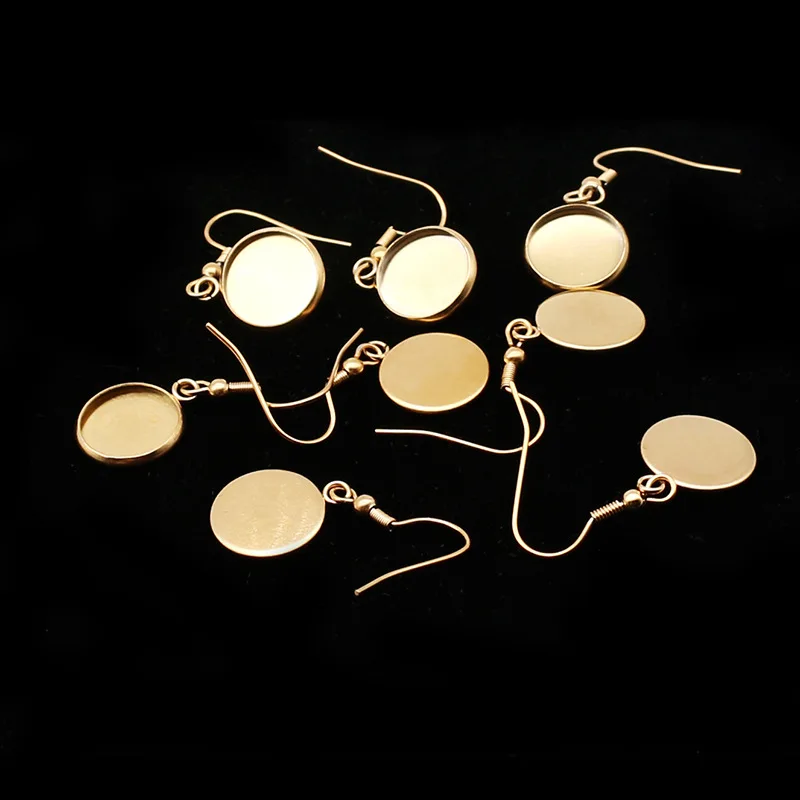 10pcs/pack 10/12/14mm Round Stainless Steel Earring Hooks Cabochon Blank Base Settings for DIY Jewelry golden color
10pcs/pack 10/12/14mm Round Stainless Steel Earring Hooks Cabochon Blank Base Settings for DIY Jewelry golden color