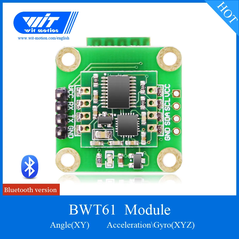 

Bluetooth 2.0 Sensor BWT61 2 Axis Digital Tilt Angle Inclinometer 3 Axis Accelerometer Gyroscope MPU6050 Module For PC/Android