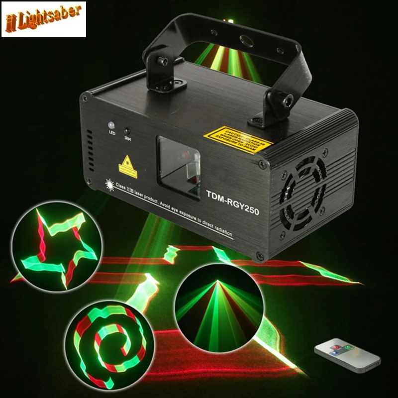 Lightsaber Remote 3D RGY 250mw DMX 512 Laser Scanner Projector Stage Lighting Effect Party Xmas DJ Full Color Show Lights | Освещение