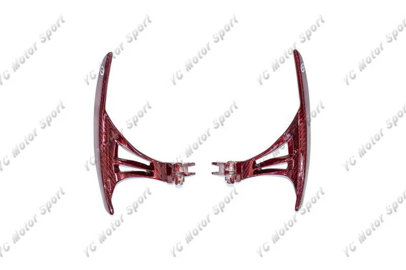 2008-2015 Nissan R35 GTR CBA DBA Lenthened Shift Paddle Red Kevlar Twill Weave Glossy Finish (1)