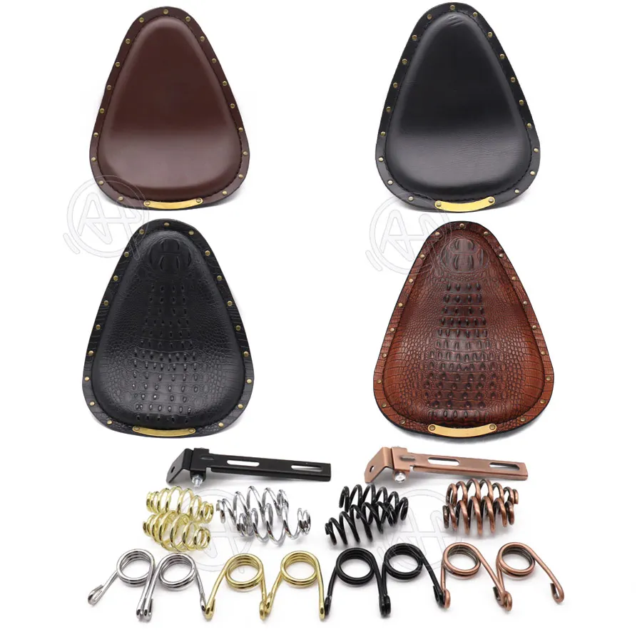 Motorcycle Retro Crocodile PU Leather Rivet Style Solo Rivet Seat 3" Spring Swivel Bracket for Harley Custom Chopper Bobber
Motorcycle Retro Crocodile PU Leather Rivet Style Solo Rivet Seat 3" Spring Swivel Bracket for Harley Custom Chopper Bobber