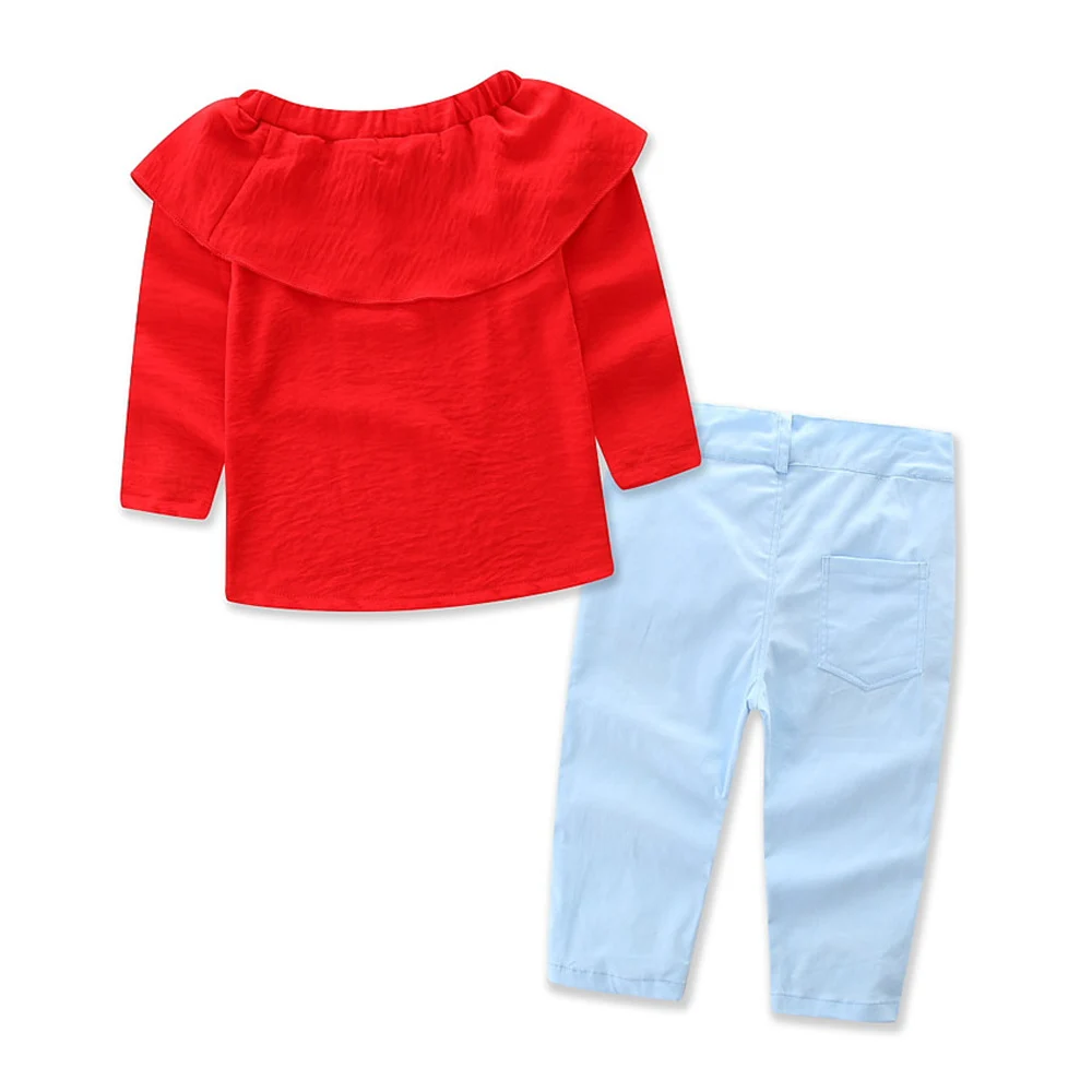 1-7Y En Bas Âge Enfant Bébé Fille Vêtements Coton À Manches Longues O-cou T-shirt Tops Floral Denim Jeans Pantalon 2 pcs Ensemble Bébé vêtements Outfit 3 1-7Y En Bas Âge Enfant Bébé Fille Vêtements Coton À Manches Longues O-cou T-shirt Tops Floral Denim Jeans Pantalon 2 pcs Ensemble Bébé vêtements Outfit 3