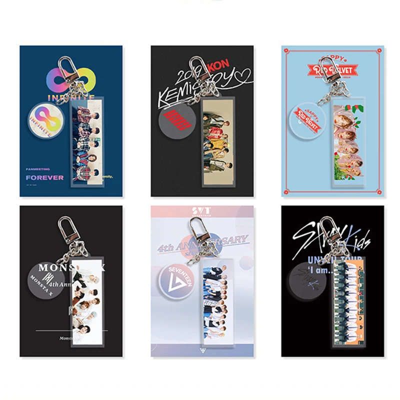 Kpop SEVENTEEN iKON MONSTA X Red Velvet Stray Kids Transparent Acrylic Keychain Rectangular Key Chain Pendant Keyring Fans Gifts
Kpop SEVENTEEN iKON MONSTA X Red Velvet Stray Kids Transparent Acrylic Keychain Rectangular Key Chain Pendant Keyring Fans Gifts