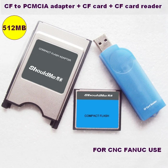 

CF card 512MB to PCMCIA CARD adaptor and CF card reader 3 in 1 combo for Industry Fanuc memory use