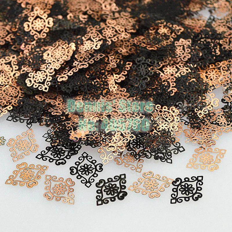 800pcs/pack Rhombic Floral Pattern Black Brone Metallic Sequins Nail Art Sticker Cell Phone Decoration Tip
800pcs/pack Rhombic Floral Pattern Black Brone Metallic Sequins Nail Art Sticker Cell Phone Decoration Tip