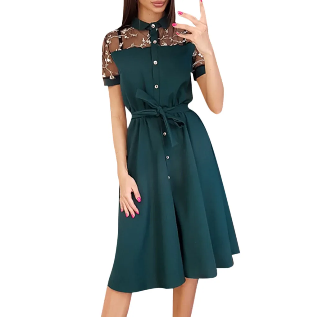 Vintage Boho Women Summer A-Line Stand Short Sleeve Patchwork Button Lace Formal Short Dress Sexy Female Clubwear Mini Dress
Vintage Boho Women Summer A-Line Stand Short Sleeve Patchwork Button Lace Formal Short Dress Sexy Female Clubwear Mini Dress