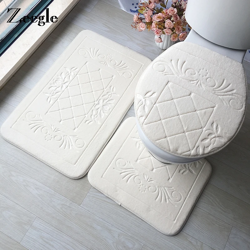 Zeegle Embossed Toilet Bath Mats Set Memory Foam Bath Mat Carpets Absorbent Non-Slip Floor Rugs Toilet Rugs Lid Cover
Zeegle Embossed Toilet Bath Mats Set Memory Foam Bath Mat Carpets Absorbent Non-Slip Floor Rugs Toilet Rugs Lid Cover