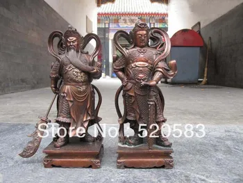 China Bronze evil spirits door-god Guan Gong Wei Tuo warrior Buddha statue pair
China Bronze evil spirits door-god Guan Gong Wei Tuo warrior Buddha statue pair