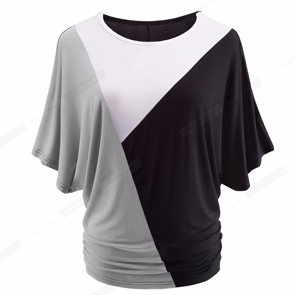 Casual Summer Batwing Sleeve Patchwork T-Shirt Women Round Neck Colorblock Contrast Basic Style Tee Tops HT013
Casual Summer Batwing Sleeve Patchwork T-Shirt Women Round Neck Colorblock Contrast Basic Style Tee Tops HT013