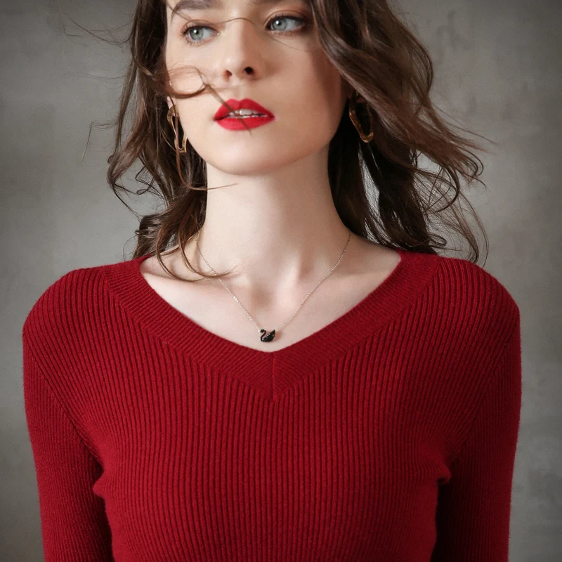 Women Sweater Cashmere Knitting Pullovers Winter New Arrival V neck Jumper Woman Clothes Standard High Elastic Sweaters Lady Top
Women Sweater Cashmere Knitting Pullovers Winter New Arrival V neck Jumper Woman Clothes Standard High Elastic Sweaters Lady Top