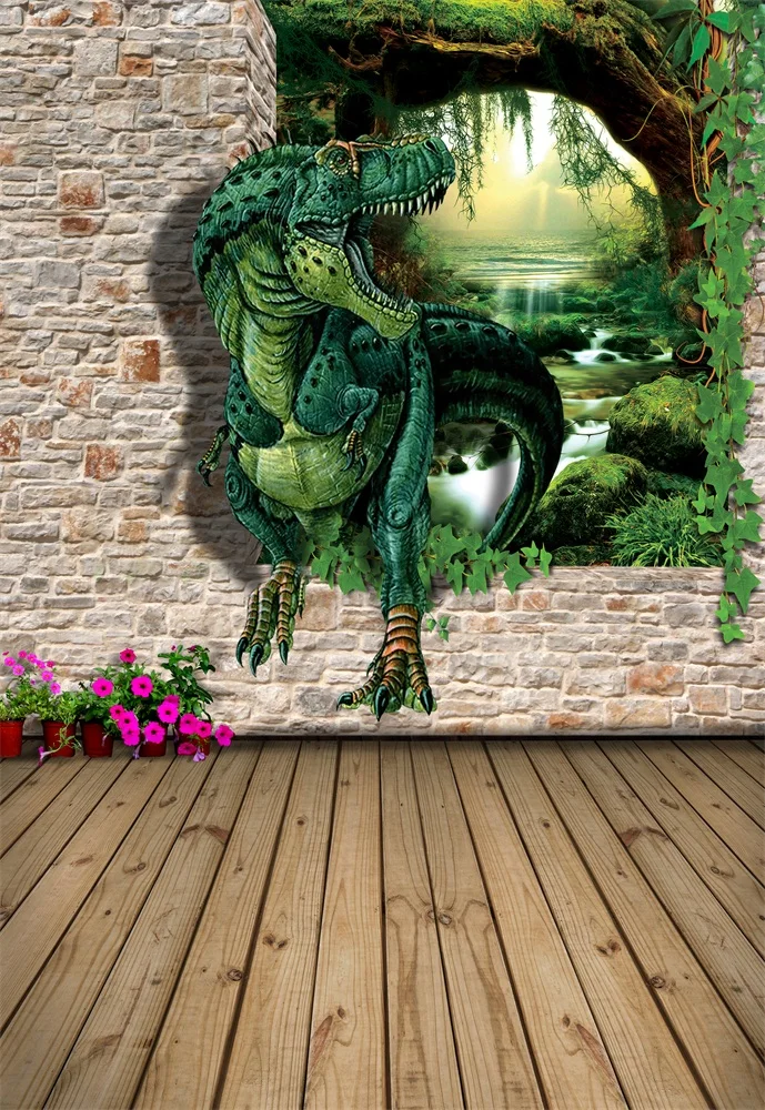 Laeacco Flowers Dinosaur Stone Wall Hole Wooded Floor Baby Photo Backgrounds Customized Photography Backdrops For Photo Studio 
Laeacco Flowers Dinosaur Stone Wall Hole Wooded Floor Baby Photo Backgrounds Customized Photography Backdrops For Photo Studio